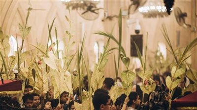 احتفال الأقباط داخل كنائس الدقهلية بأحد الشعانين