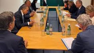 وزير الخارجية يبحث الأوضاع في قطاع غزة مع نظيره الأيرلندي في بروكسل