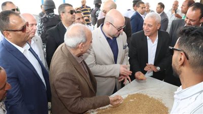 محافظ بنى سويف يتابع ميدانيا توريد القمح خلال زيارته مجمع صوامع سدس