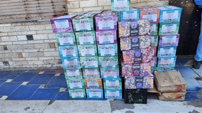 ضبط 4843 عبوة مواد غذائية منتهية الصلاحية بكفر الشيخ