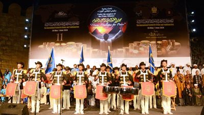 الموسيقات العسكرية تشارك فى فعاليات المهرجان الدولى للطبول والفنون التراثية