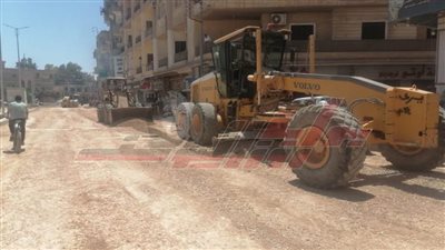 رصف شارع الدستور بمدينة كفر الشيخ