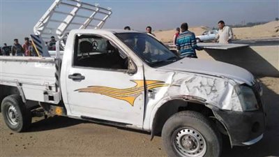 10 مصابين في حادث انقلاب سيارة ربع نقل على الطريق الدولي ببورسعيد 