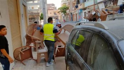 رفع وإزالة 236 حالة إشغال طريق ثابتة ومتحركة بالبحيرة