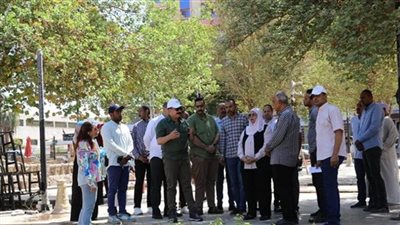 محافظ أسوان يتفقد تطوير حديقة الورد لتحويلها للوحة فنية وواجهة مشرفة