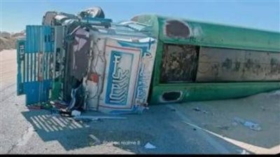 انقلاب شاحنة بترول وإصابة قائدها في الوادي الجديد