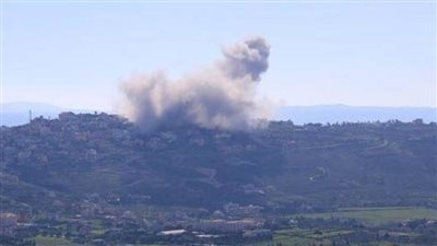 غارة إسرائيلية على أطراف بلدة مركبا فى لبنان