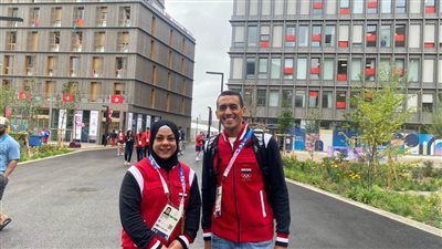 سارة سمير وأحمد الجندي في القرية الأولمبية استعدادا لحمل علم مصر في حفل الافتتاح