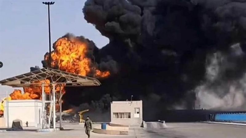 حريق في خزانات للوقود