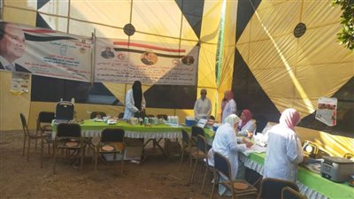  بالصور.. قافلة بيطرية تعالج 1220 طائرا وماشية في 