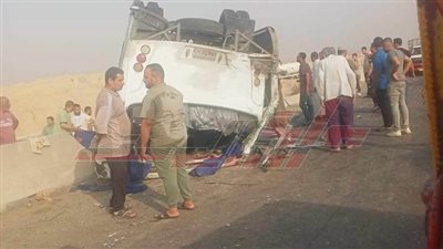 إصابة 25 شخصًا في حادث انقلاب أتوبيس بالشرقية 