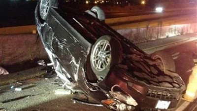 إصابة 4 أشخاص إثر انقلاب سيارة بطريق شبرا بنها الحر بالقليوبية