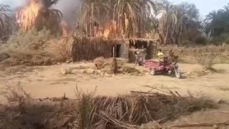 حريق بمزرعة في الوادي