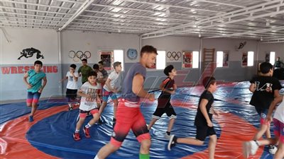 تدريبات لاعبى مصارعة المشروع القومي للموهبة والبطل الأولمبى بكفر الشيخ