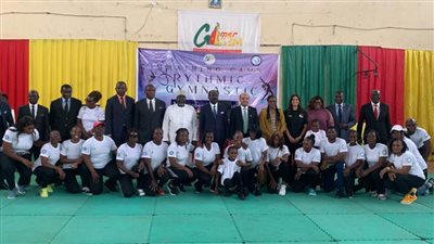 إيهاب أمين ووزير الشباب الكاميروني يشهدان افتتاح معسكر تدريب الجمباز الأفريقي (صور)