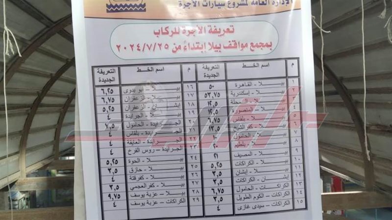 بنرات تعريفة الأجرة