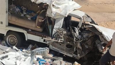 إصابة 5 أشخاص في تصادم سيارة ربع نقل وبيجو بأسيوط 