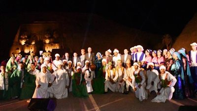 محافظ أسوان يشهد حفل تعامد الشمس على تمثال الملك رمسيس الثاني بمدينة أبوسمبل