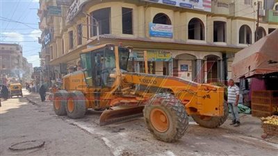 رصف شارع اللبان بغرب عاصمة كفر الشيخ ضمن الخطة الاستثمارية 