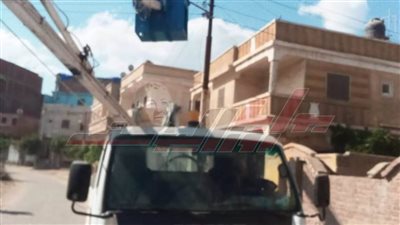 استمرار رفع كفاءة منظومة الإنارة العامة بقلين في كفر الشيخ 