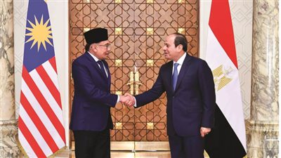 ننشر نص البيان المشترك لمصر وماليزيا خلال زيارة رئيس الوزراء الماليزي أنور إبراهيم للقاهرة 