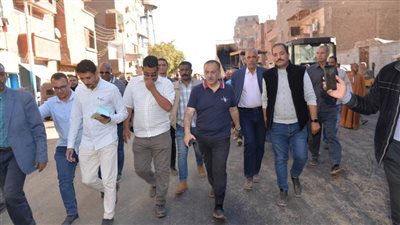 محافظ أسيوط يتفقد أعمال رصف شوارع منطقتي الشيخ منصور وقبلي البلد بمدينة أبوتيج