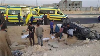  إصابة 6 أشخاص في حادث سير بالطريق الصحراوي بأسوان