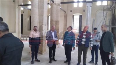 انتهاء أعمال ترميم مسجد «أبوغنام» الأثري ببيلا خلال 45 يومًا