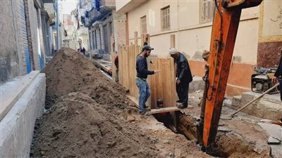 إنشاء خط جديد لتصريف مياة الأمطار بمنطقة التبة برشيد 