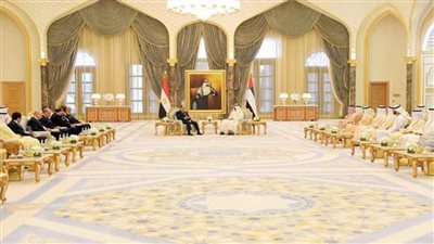 رئيس الإمارات خلال استقباله رئيس 