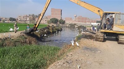 مديرية الري بأسيوط ترفع المخلفات بترعتي التمساحية والبسيوني بمركز القوصية لوصول المياه لنهايتها 