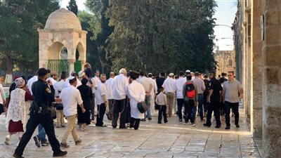 مستوطنون يقتحمون المسجد الأقصى تحت حماية شرطة الاحتلال الإسرائيلي