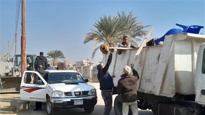 رفع الإشغالات بالفشن ومتابعة تنفيذ مشروعات حياة كريمة بناصر