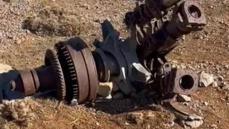 جزء من المروحية الإسرائيلية