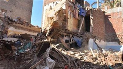 انهيار منزل مكون من طابقين بأسيوط 