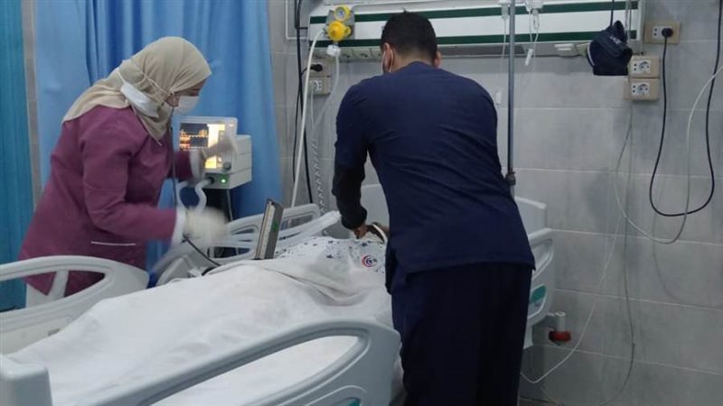 جانب من إسعاف المريضة