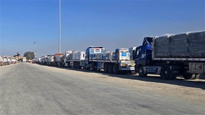 بدء دخول المساعدات الإنسانية إلى غزة مع تنفيذ وقف إطلاق النار