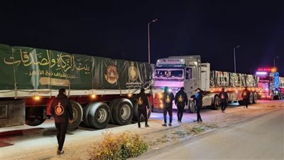 بيت الزكاة والصدقات يعلن دخول أولى المساعدات الإنسانية إلى  قطاع غزة