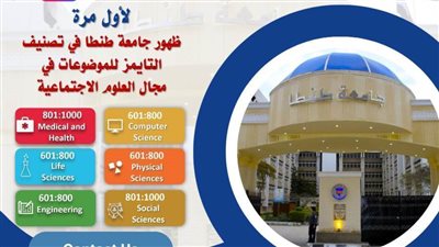 لأول مرة .. ظهور جامعة طنطا في تصنيف التايمز حول مجال العلوم الاجتماعية