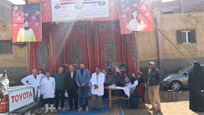  بالصور..  قافلة بيطرية تفحص 4  ألاف طائر وماشية في قرية 