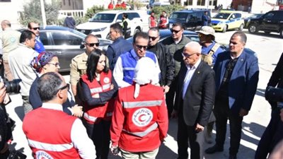  وزيرا الصحة والتضامن في مركز الخدمات اللوجستية بمدينة العريش