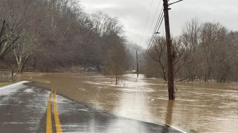 غمرت المياه طريقا