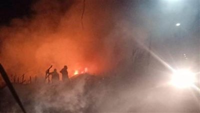 السيطرة على حريق هائل بمحاصيل زراعية في كفر شكر