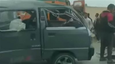 5 إصابات نتيجة تصادم سيارة ملاكي بأخرى سوزوكي بطريق الفيوم القاهرة 