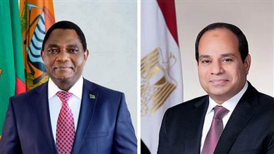 الرئيس السيسي يستقبل رئيس زامبيا بقصر الاتحادية