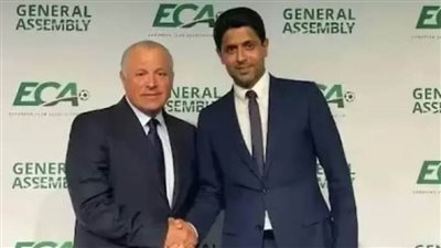 ناصر الخليفي رئيس رابطة الأندية الأوروبية يهنئ أبو ريدة