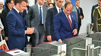 السيسى وماكرون في زيارة مهمة لمحطة عدلي منصور والخط الثالث للمترو
