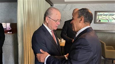 بدر عبدالعاطي يلتقي رئيس الوزراء وزير خارجية فلسطين