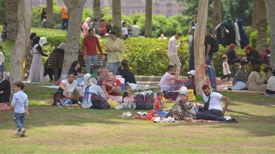 أهالي المنيا يتنزهون بالكورنيش والحدائق العامة والمتنزهات للاحتفال بأعياد الربيع