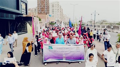  بالصور.. مسيرة مشي لفتيات ريحانة في الغربية تزامنا مع احتفالات تحرير سيناء
